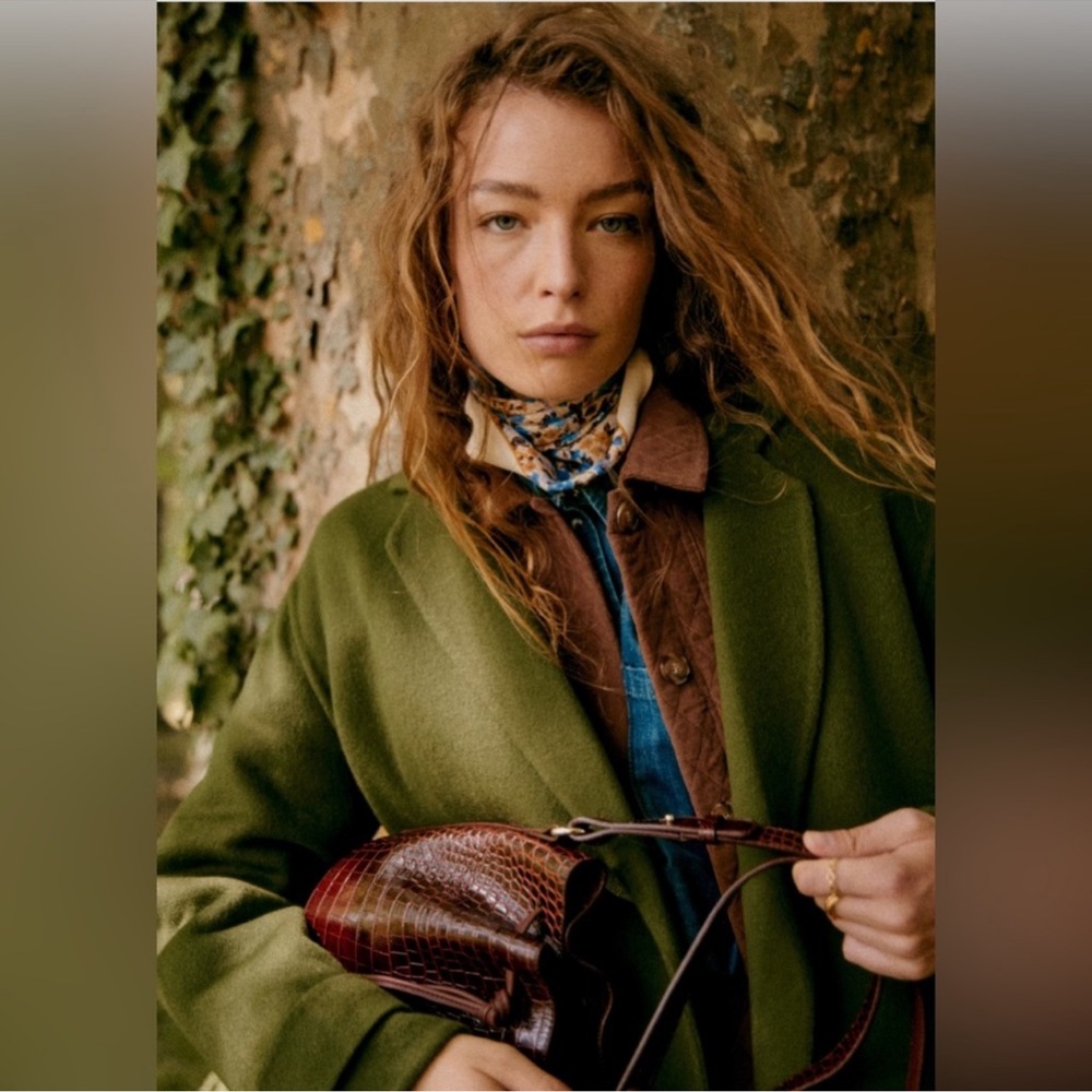Sezane Mederick Coat in Garden Green